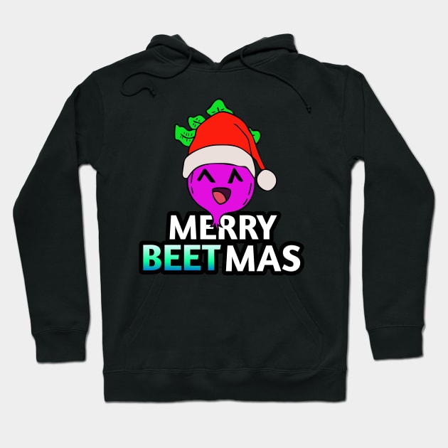 Merry Beetmas - Kawaii Beets - Cute Veggies - Graphic Vector Clipart Hoodie by MaystarUniverse